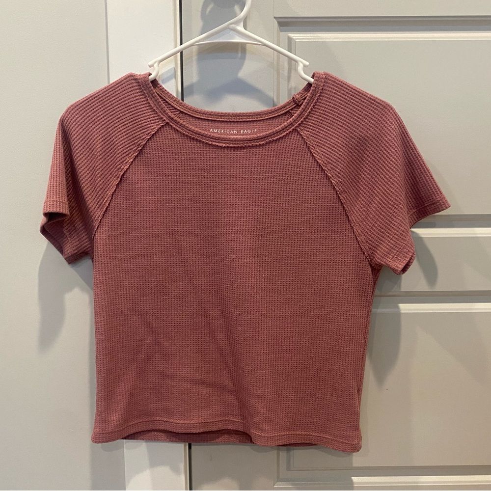 Pink American eagle t shirt, size small.